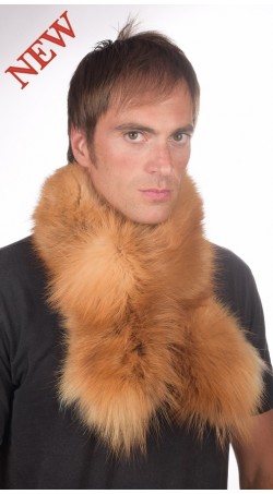 Men's golden fox fur scarf 